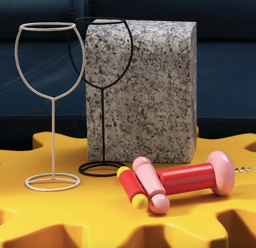 Alessi Sotsass Kurkentrekker Geel 5 Alessi Sotsass Kurkentrekker Geel - Afbeelding 3