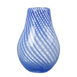 Broste Copenhagen Ada Crossstripe Vaas Ø15 Intense Blue