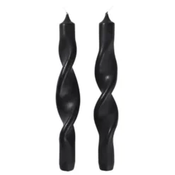 Broste Copenhagen Twist Swirl Kaars Set Van 2 Simply Black