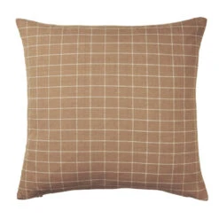 Ferm Living Brown Cotton Kussen 50x50 Check