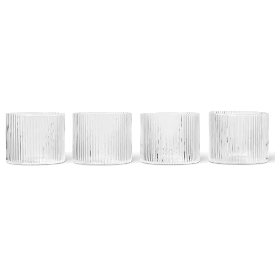 Ferm Living Ripple Low Glazen Set Van 4 Transparant 3 Ferm Living Ripple Low Glazen Set Van 4 Transparant