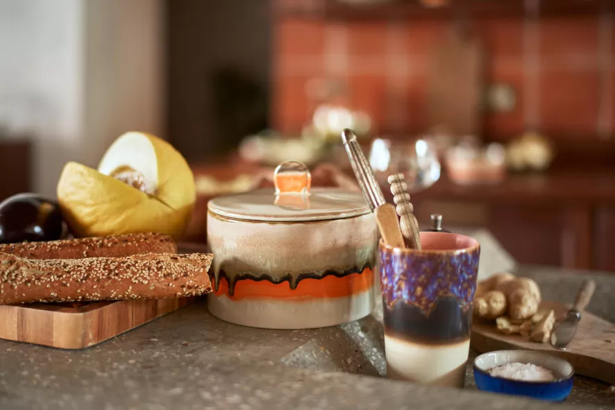 HKliving 70's Ceramic Koektrommel Voorraadpot Cookie Jar Fire 11 HKliving 70's Ceramic Koektrommel Voorraadpot Cookie Jar Fire - Afbeelding 9