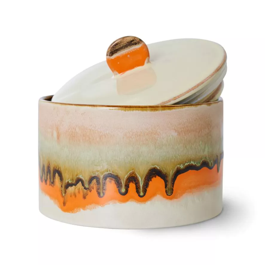 HKliving 70's Ceramic Koektrommel Voorraadpot Cookie Jar Fire 19 HKliving 70's Ceramic Koektrommel Voorraadpot Cookie Jar Fire - Afbeelding 17