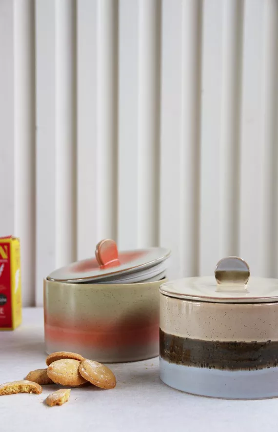 HKliving 70's Ceramic Koektrommel Voorraadpot Cookie Jar Fire 13 HKliving 70's Ceramic Koektrommel Voorraadpot Cookie Jar Fire - Afbeelding 11