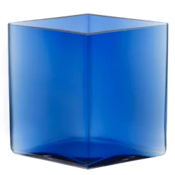 Iittala Ruutu Vaas Glas 11,5x20,5 Ultramarijnblauw