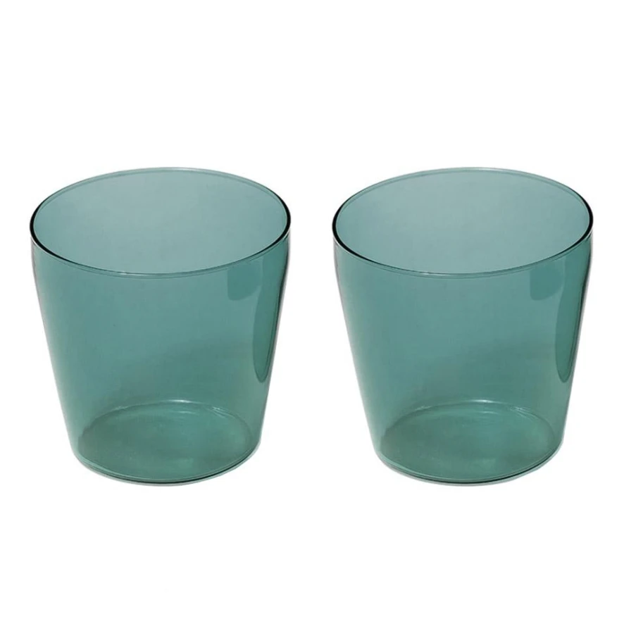 Nine Milk Glas Set Van 2 Aqua 4 Nine Milk Glas Set Van 2 Aqua - Afbeelding 2