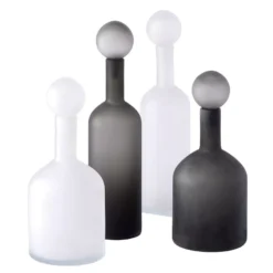 POLSPOTTEN Bubbles & Bottles Woondecoratie Set Van 4 Black/white
