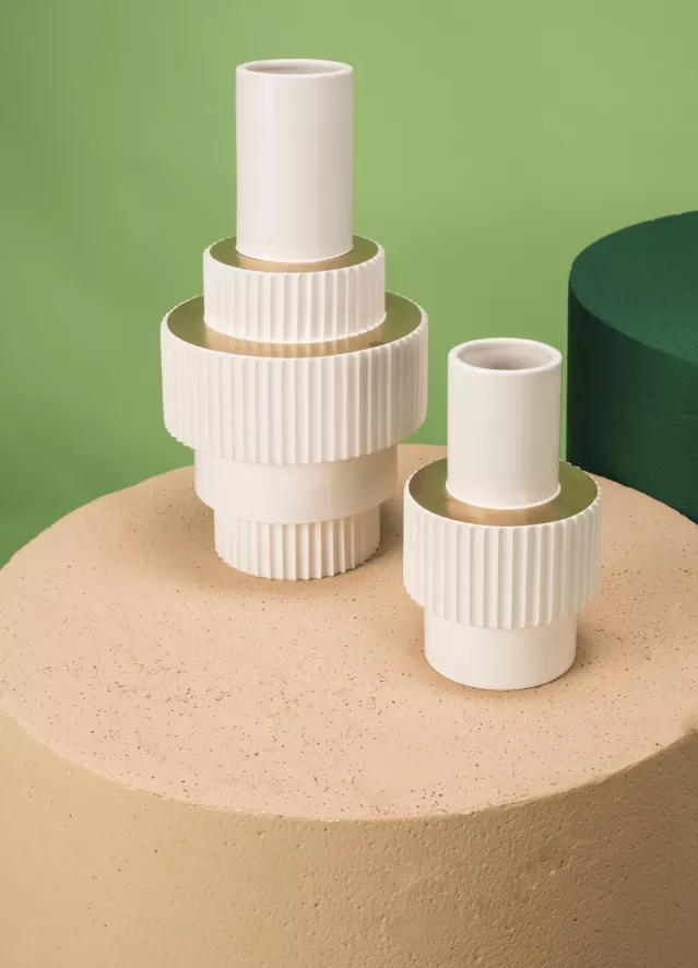 POLSPOTTEN Gear White Vaas Small 8 POLSPOTTEN Gear White Vaas Small - Afbeelding 6