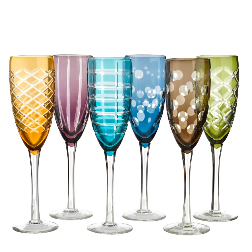 POLSPOTTEN Multicolour Cuttings Champagneglas Set Van 6 8 POLSPOTTEN Multicolour Cuttings Champagneglas Set Van 6 - Afbeelding 6