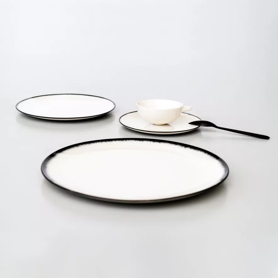 Serax Dé Tableware By Ann Demeulemeester Dinerbord Ø28 White/black 4 7 Serax Dé Tableware By Ann Demeulemeester Dinerbord Ø28 White/black 4 - Afbeelding 5