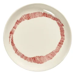 Serax Feast By Ottolenghi Gebaksbordje Ø16 White Swirl Stripes Red