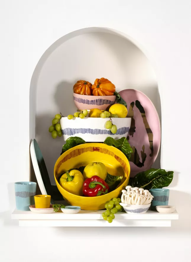 Serax Feast By Ottolenghi Kom Ø18 White Swirl Stripes Red 5 Serax Feast By Ottolenghi Kom Ø18 White Swirl Stripes Red - Afbeelding 3