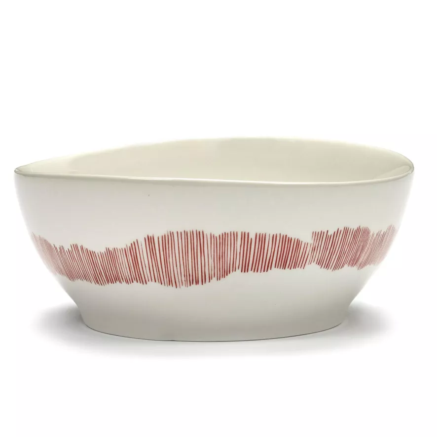 Serax Feast By Ottolenghi Kom Ø18 White Swirl Stripes Red 3 Serax Feast By Ottolenghi Kom Ø18 White Swirl Stripes Red